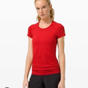 lululemon athletica Red Short Sleeve Tee